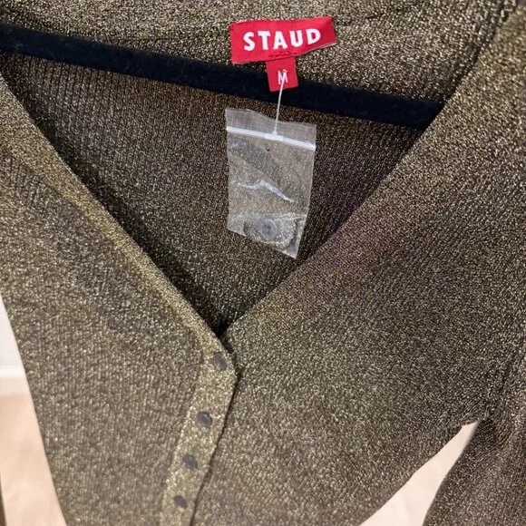 STAUD Craftsman Sweater Color: Metallic Gold - Picture 4 of 8